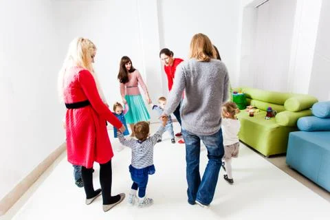 Round dance in the kindergarten Stock Photos