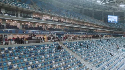Round dance record in Russia, setting a record at a football stadium Stock Footage 257337228