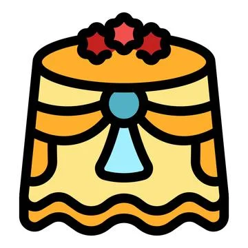Round decorated table with flowers and ribbon for a celebration Stock Illustration