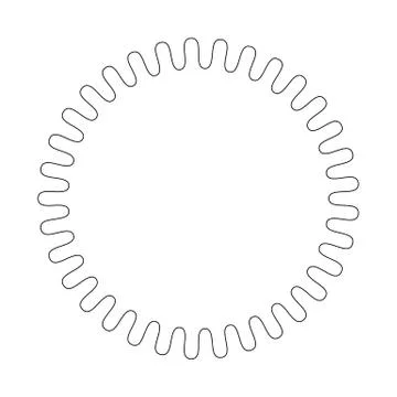 Round Decorative Border Frame with wavy line. Vector illustration. Stock Illustration