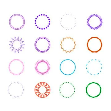 Round Decorative Border Frames for your design.Dotted circle concept Stock Illustration