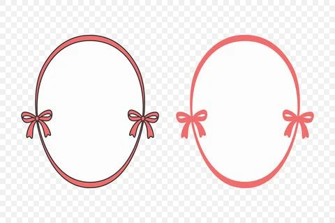 Round Decorative Frame Set, Vector Illustration. Oval Ornate Frame with Small Stock Illustration