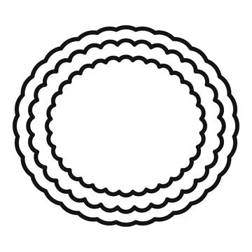 Round decorative frame with wavy edges creating concentric circles Stock Illustration