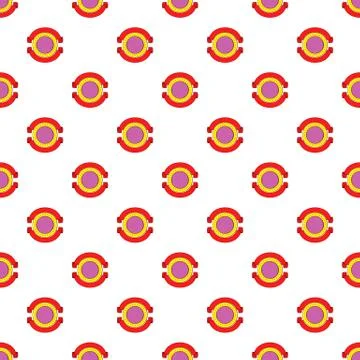 Round decorative label pattern, cartoon style Illustrazione stock