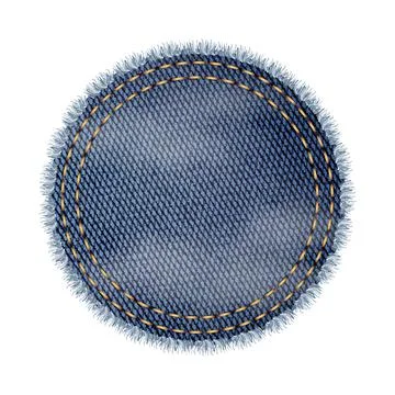 Round Denim Shape Accessory For Fix Clothes Vector Stock Illustration
