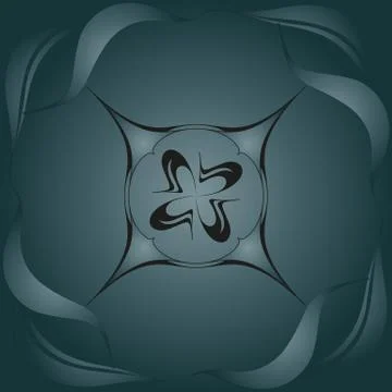 Round design element, on a blue background in a frame Stock Illustration