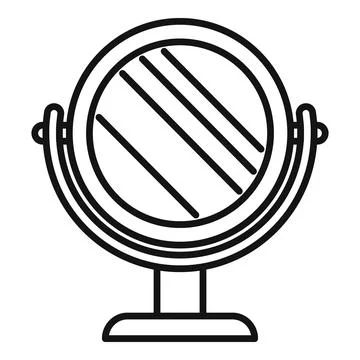 Round desktop makeup mirror standing on a base Stock Illustration