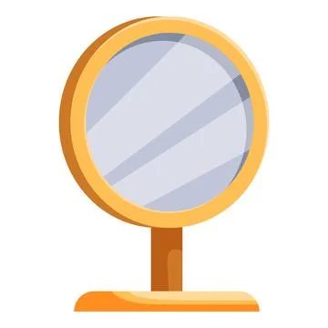 Round desktop mirror reflecting light in modern style Stock Illustration