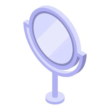 Round desktop mirror standing on table for beauty and reflection Stock Illustration