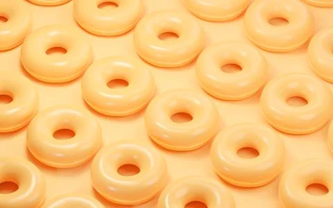 Round dessert bread with ring shape, 3d rendering. Stock Illustration