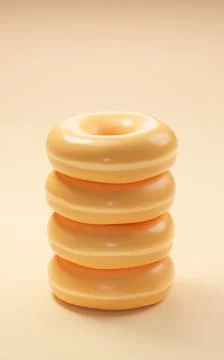 Round dessert bread with ring shape, 3d rendering. イラスト素材