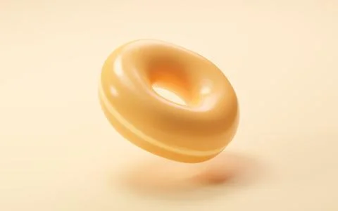 Round dessert bread with ring shape, 3d rendering. イラスト素材