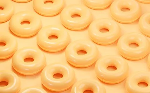 Round dessert bread with ring shape, 3d rendering. Stock Photos