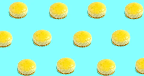 Round dessert yellow pattern diagonal Stock Footage 137667943
