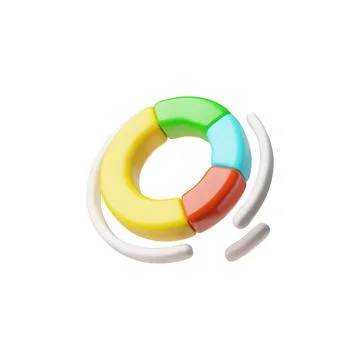Round diagram three-dimensional 3D vector icon, chart and graphs, analysis 스톡 일러스트