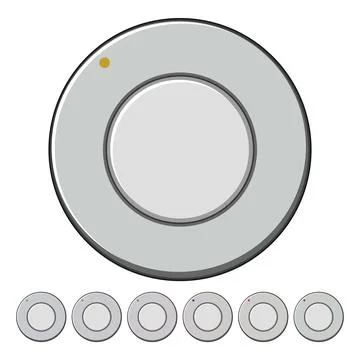 Round dial knob cartoon vector graphic Stock Illustration