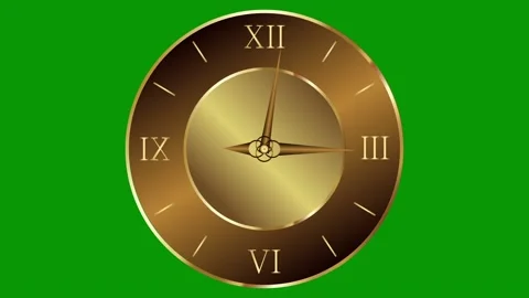 The round dial of a wall clock collapses into small fragments on a green bac Stock Footage 148009557