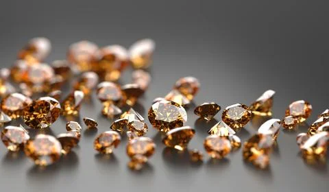 Round diamond topaz Gem placed on dark reflection background 3d illustration 스톡 사진