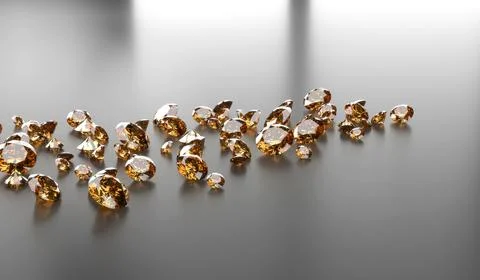 Round diamond topaz Gem placed on dark reflection background 3d illustration 스톡 사진