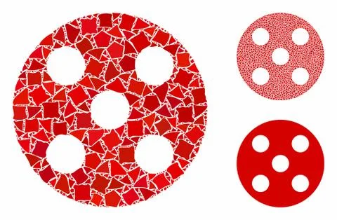 Round dice Composition Icon of Rugged Elements Stockillustratie