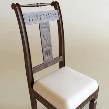 Round Dinner Table and chairs 3D Model