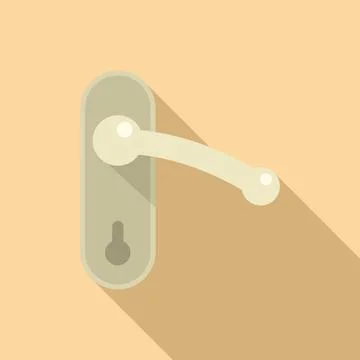 Round door handle icon flat vector. Metal key Illustration