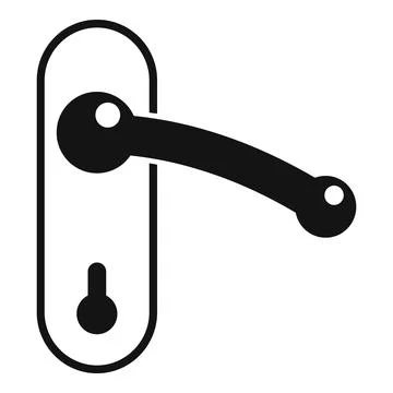 Round door handle icon simple vector. Metal key Illustration