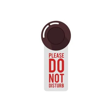 Round doorknob with label with no entry text, flat vector illustration isolat Stock Illustration