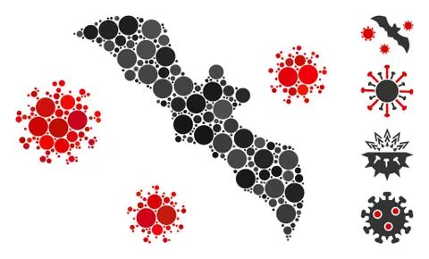 Round Dot Bat Virus Icon Mosaic Illustrazione stock