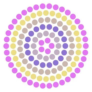 Round dot color pattern. Circle shape mosaic Stock Illustration