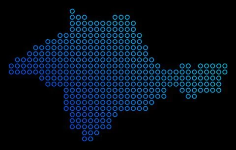 Round Dot Crimea Map Stock Illustration