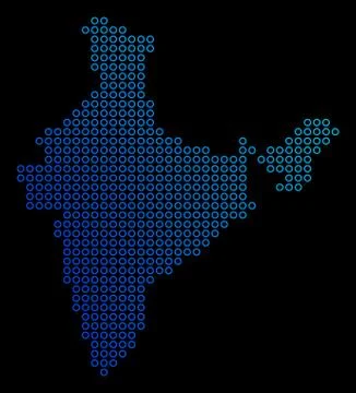 Round Dot India Map Illustrazione stock