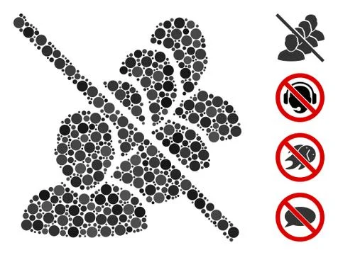 Round Dot No People Queue Icon Mosaic Ilustração Stock