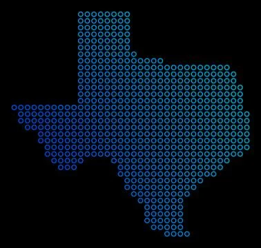 Round Dot Texas Map イラスト素材