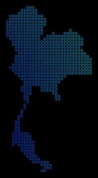 Round Dot Thailand Map Stock Illustration