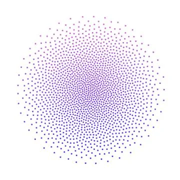 Round dots frame . Frame made of blue and pink spots or dots . Circle shape.  Illustrazione stock