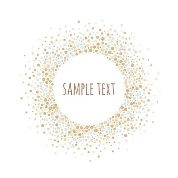 Round dotted frame with space for text. Frame spots or dots of v Stock Illustration