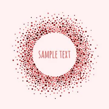Round dotted frame with space for text. Frame spots or dots of various size. Stock Illustration