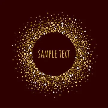 Round dotted frame with space for text. Frame of dots of various size. Stock Illustration