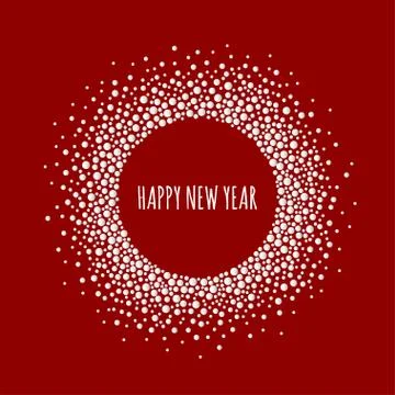 Round dotted frame with space for text. Frame of white dots of various size.  Stock Illustration