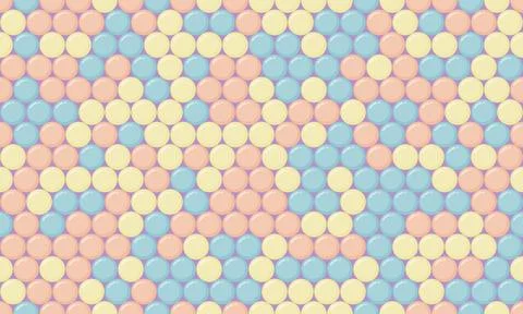 Round dotted pattern with geometric simplicity. Ideal for textile fabrics, .. 스톡 일러스트