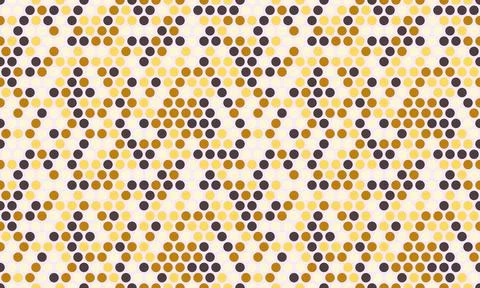 Round dotted pattern with geometric simplicity. Ideal for textile fabrics, .. Stock Illustration