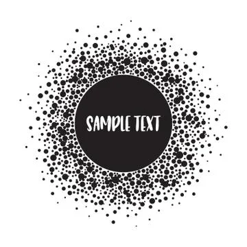 Round dotted pattern with space for text. Spots of various size. Stock Illustration