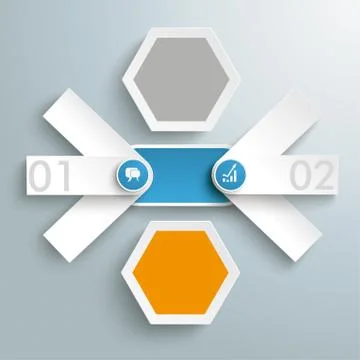 Round double banners colored circles Stock Illustration