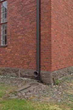 Round downspout. Stock Photos
