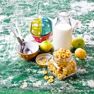 Round dry cereal Stock Photos