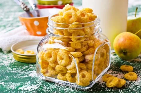 Round dry cereal Stock Photos