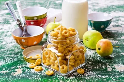 Round dry cereal Stock Photos