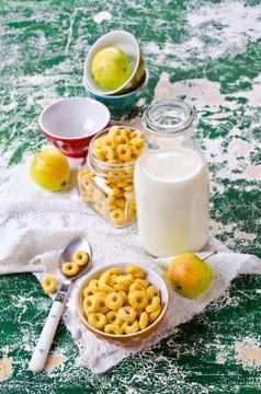 Round dry cereal Stock Photos