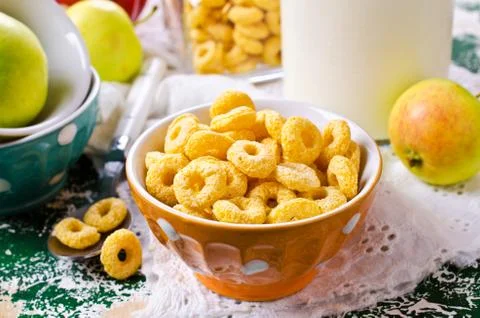 Round dry cereal Stock Photos